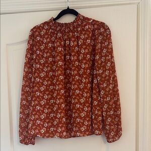 J. Crew Factory Terracotta Floral Blouse